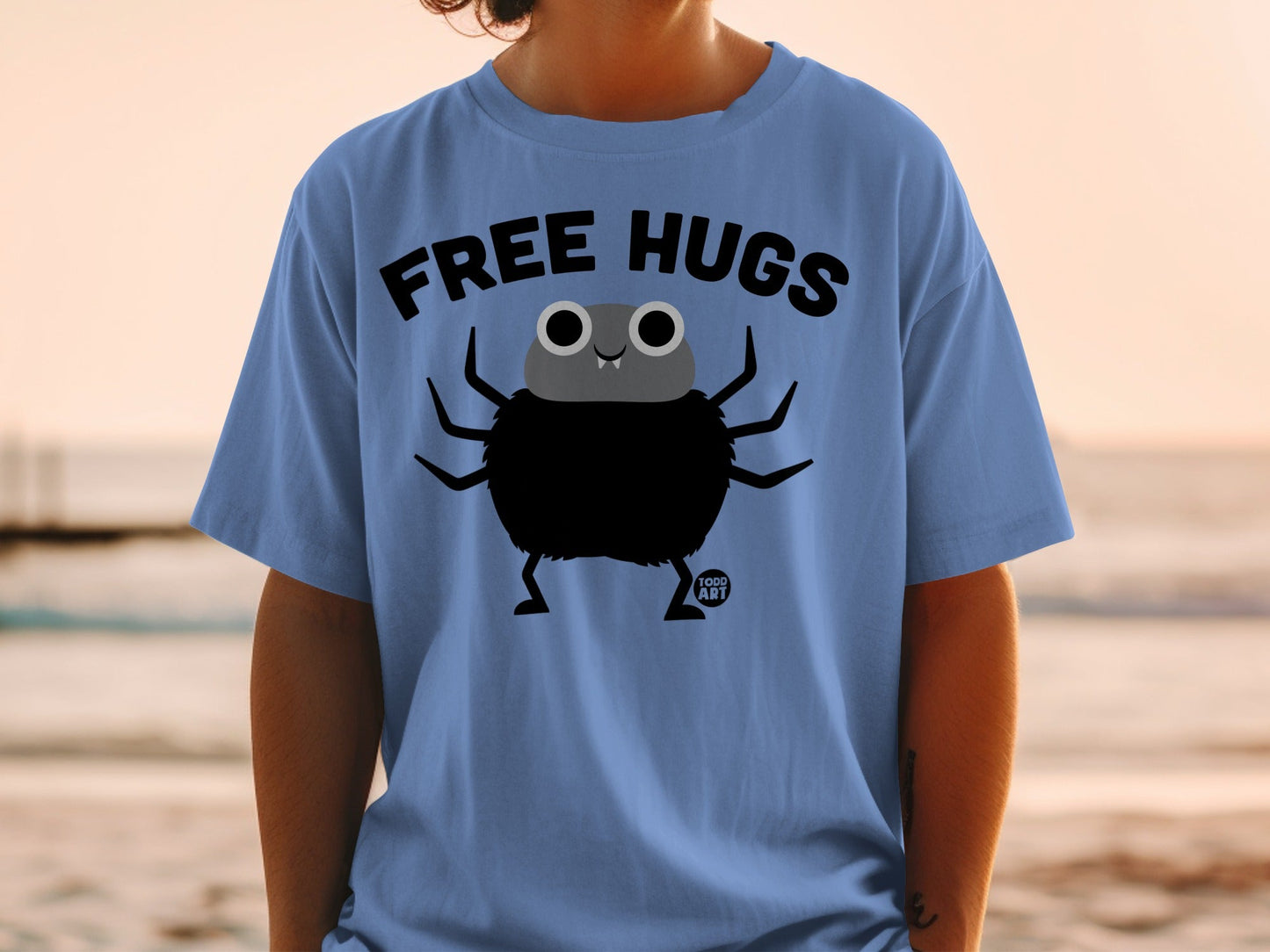 Free Hugs Cute Cartoon Spider T-Shirt Product