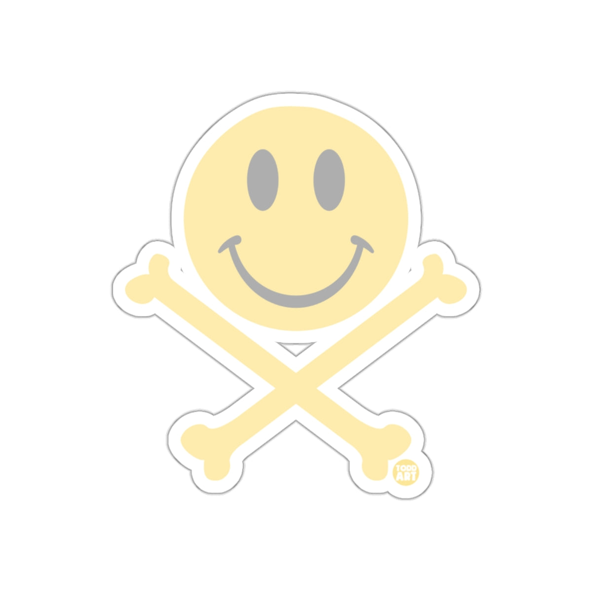 Smiley Face and Crossbones Design Sticker product