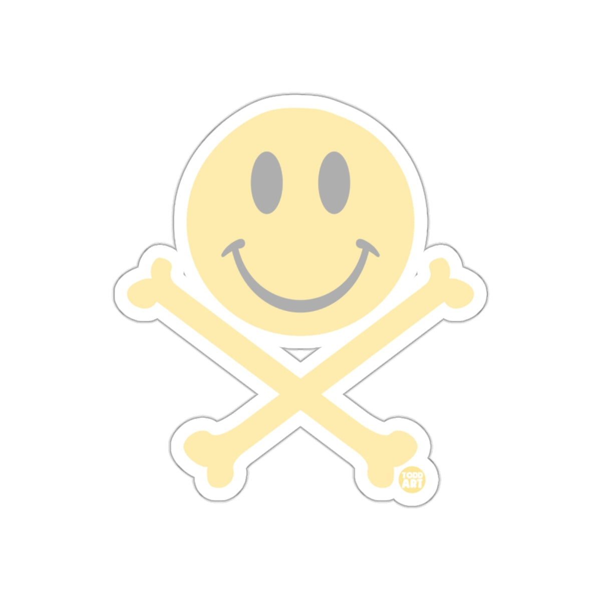Smiley Face and Crossbones Design Sticker product