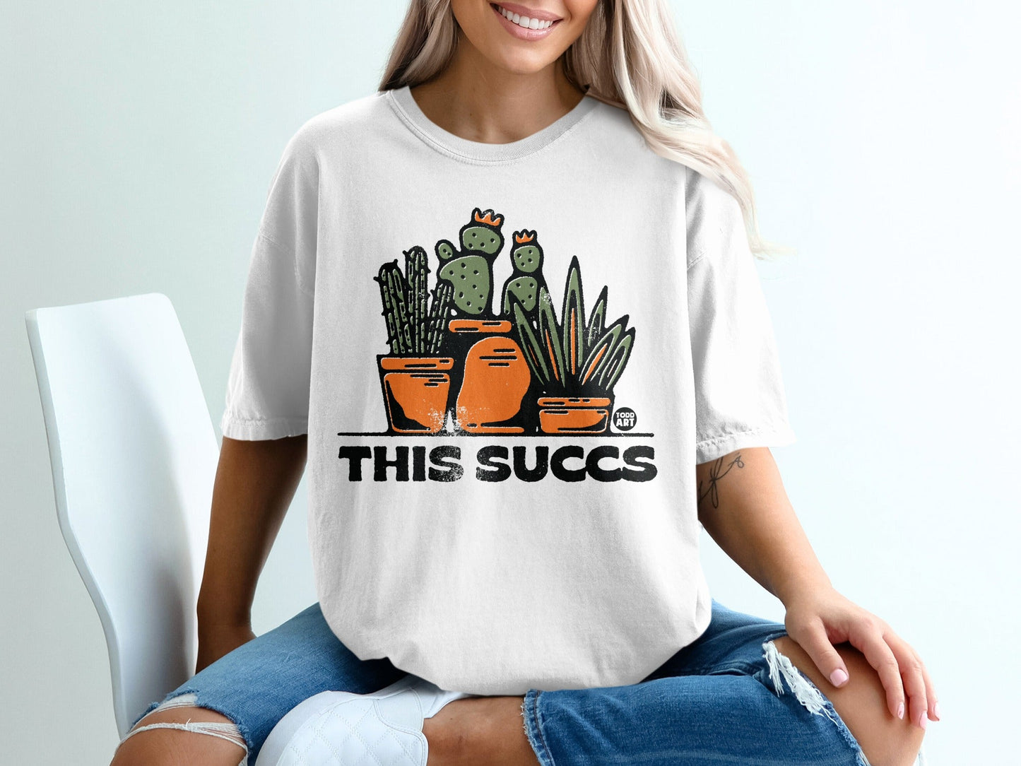 This Succa Is A Fun Graphic Tee With Cute Cacti Design