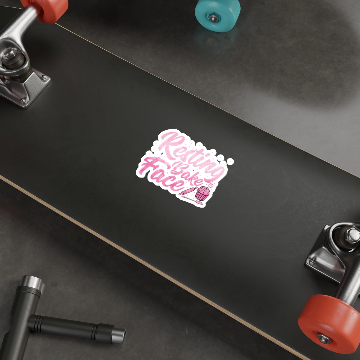 Resting Bake Face Cupcake Rolling Pin Graphic Sticker 