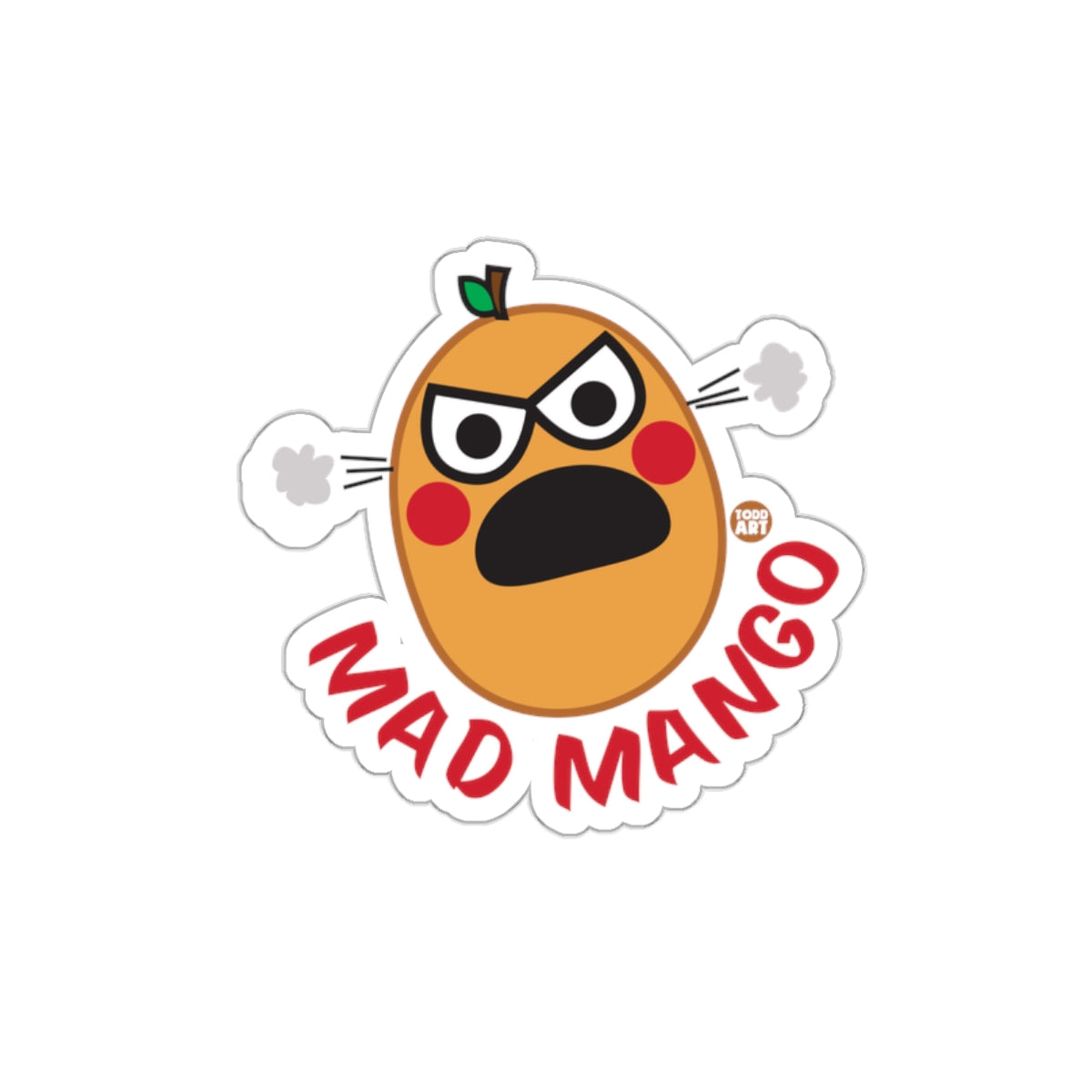 Mad Mango Angry Fruit Sticker Perfect for Laptops