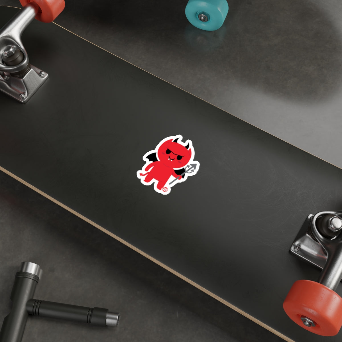 Red Devil Character Sticker for Skateboards and More