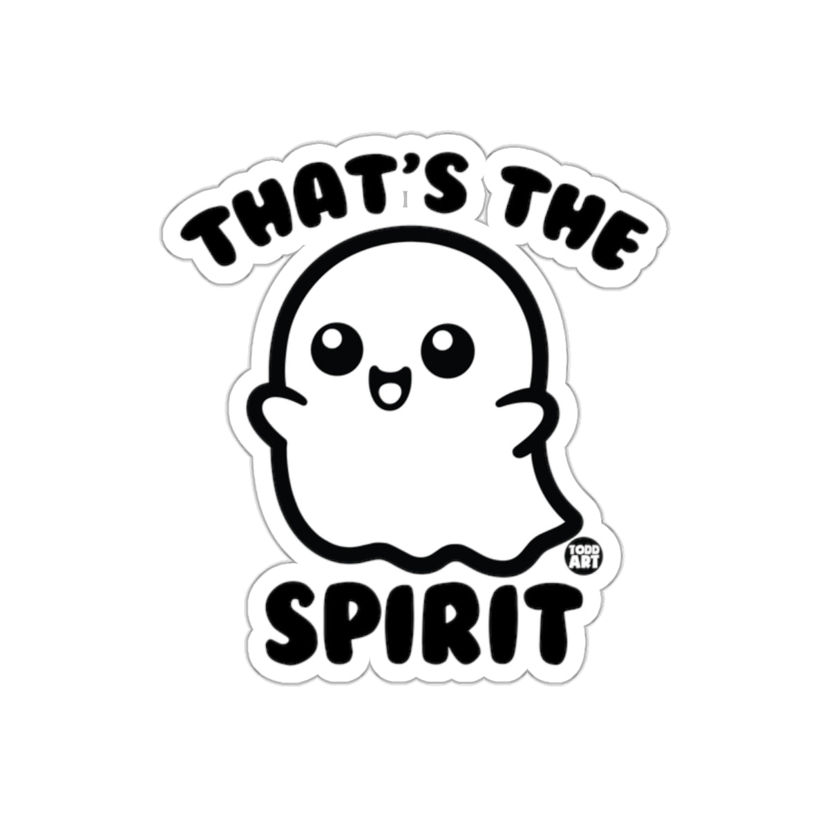 That's The Spirit Cute Ghost with Smiley Face Sticker