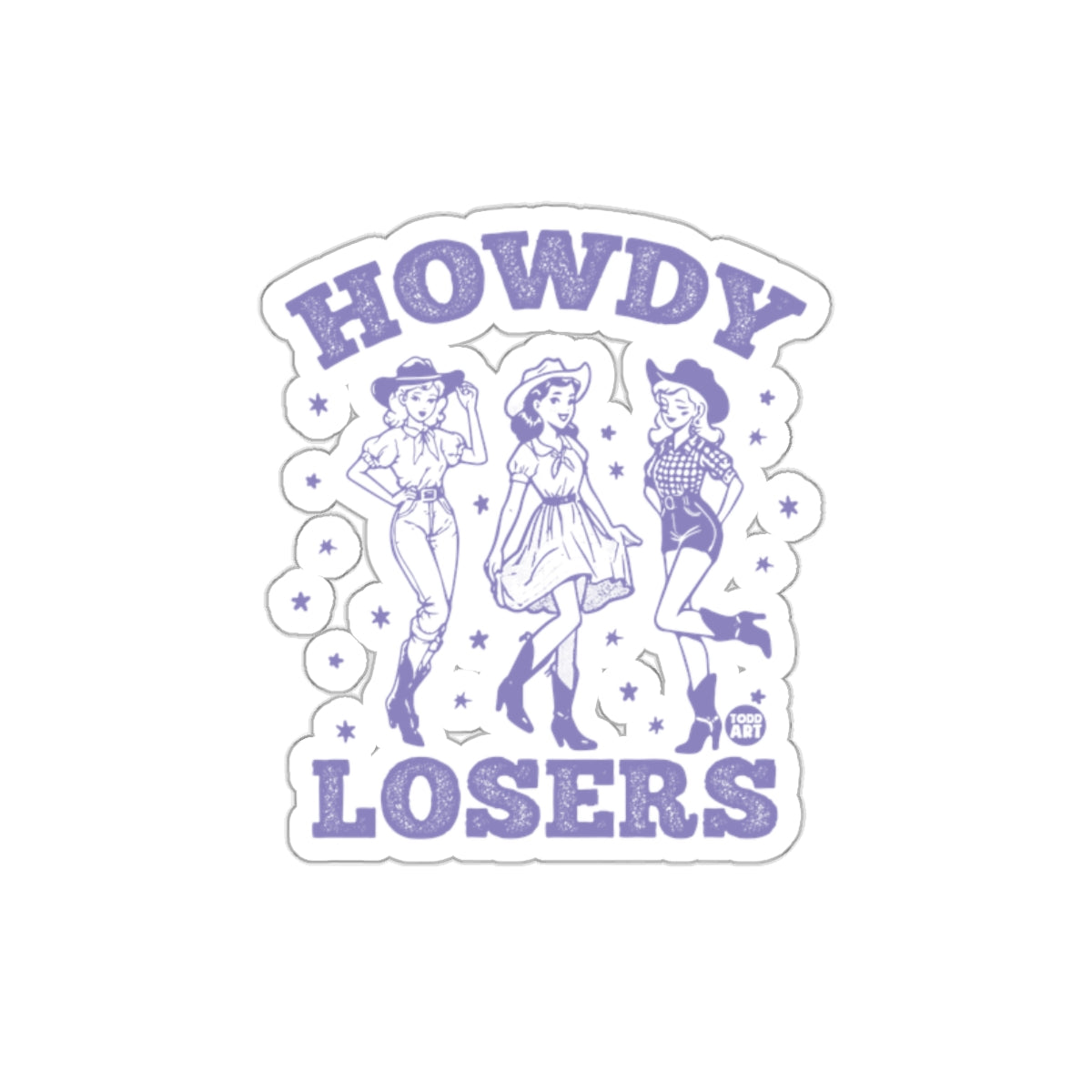 Howdy Losers Vintage Style Sticker for Fun Decor