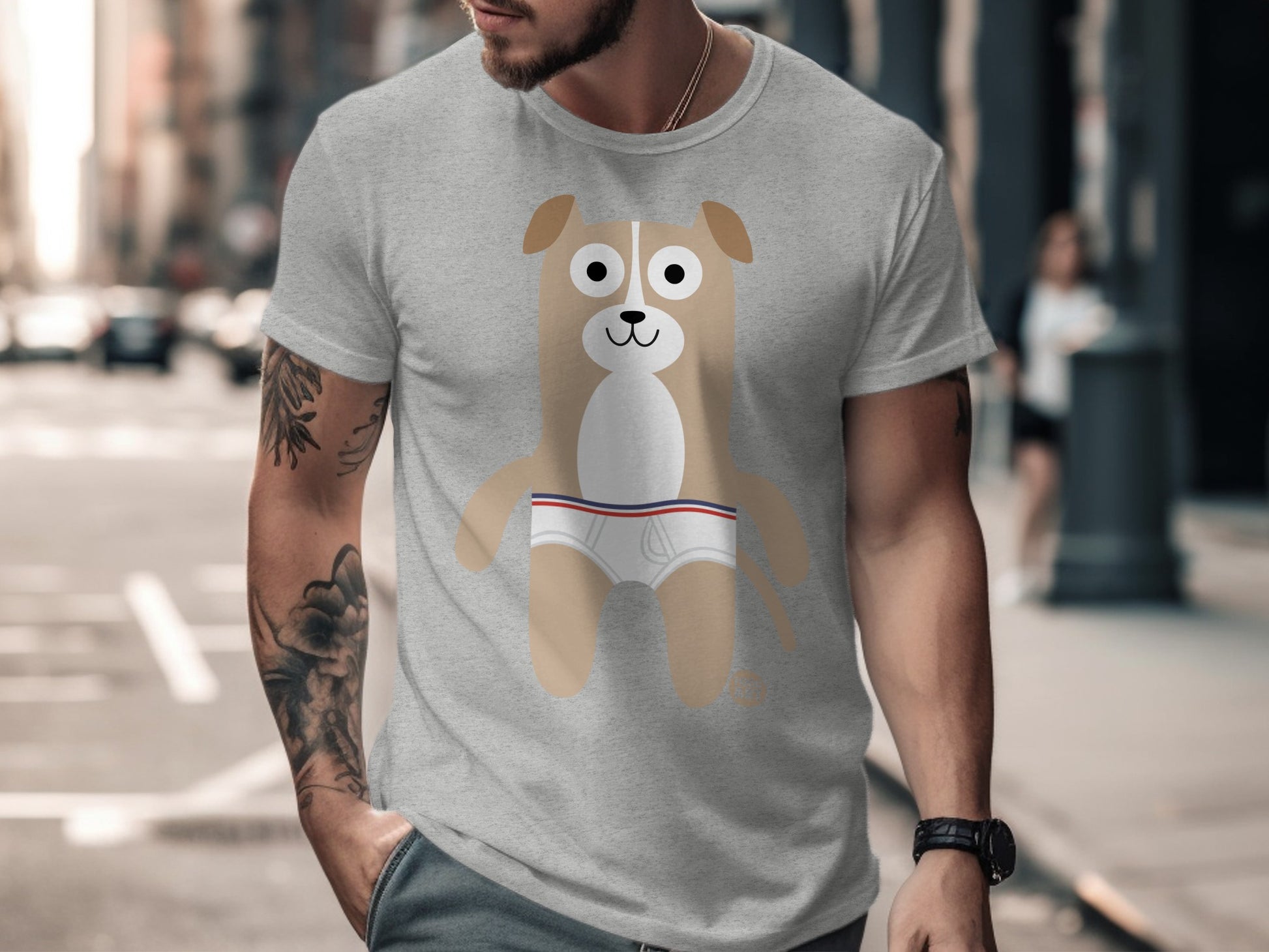 Cute Dog Graphic Shirt with Cartoon Animal Design