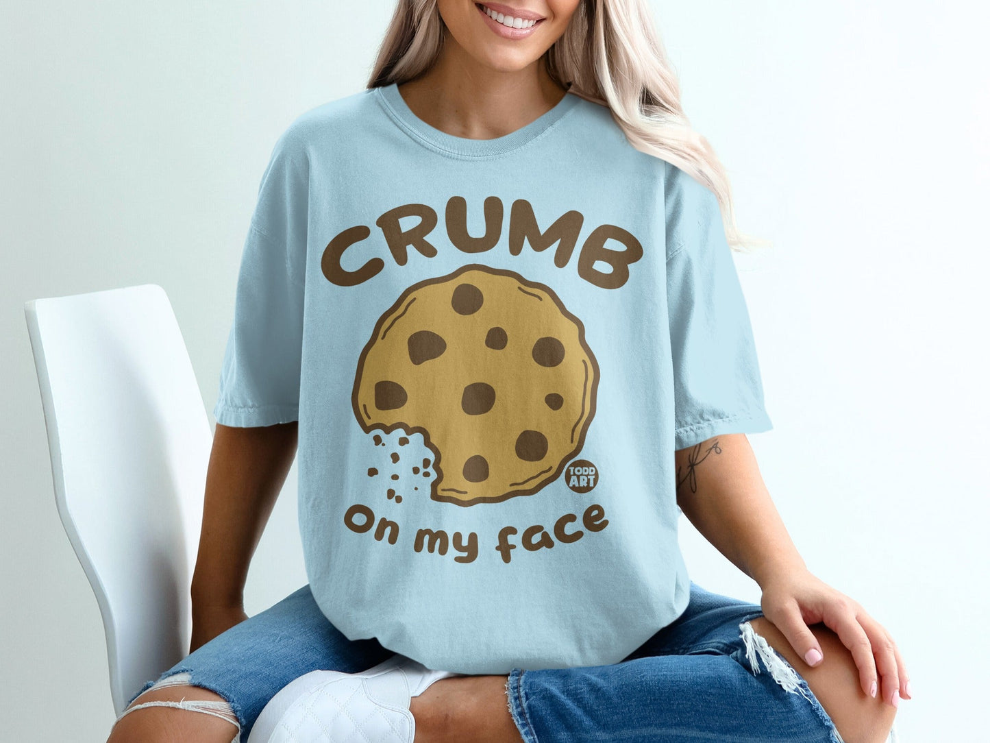 Crumb On My Face Cookie Design Oversized T-Shirt