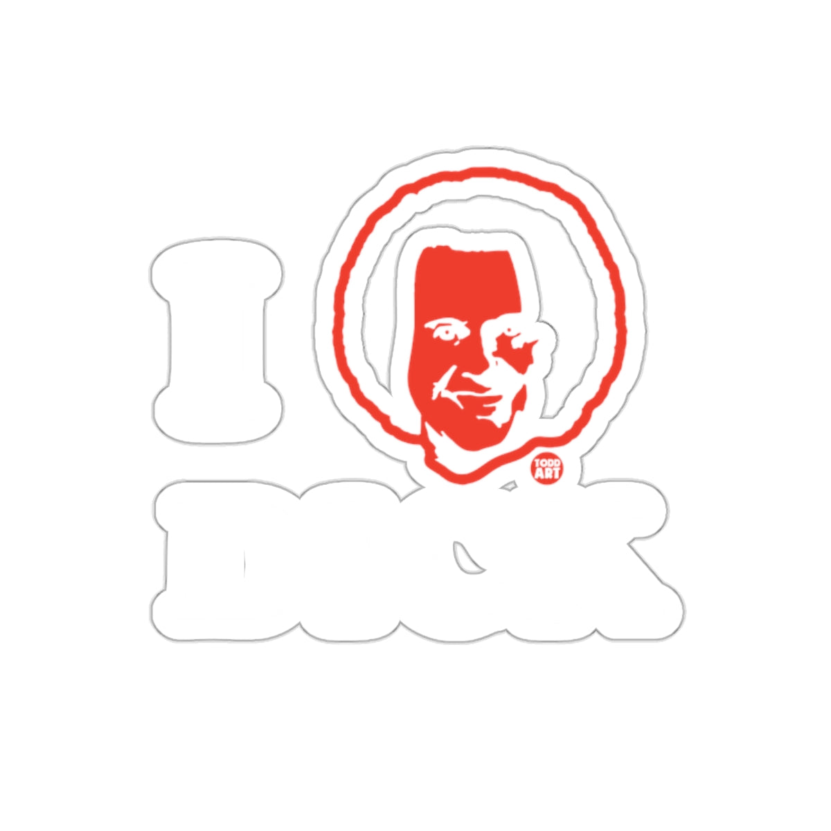 I Heart Dick Todd Art Red and White Graphic Stickers