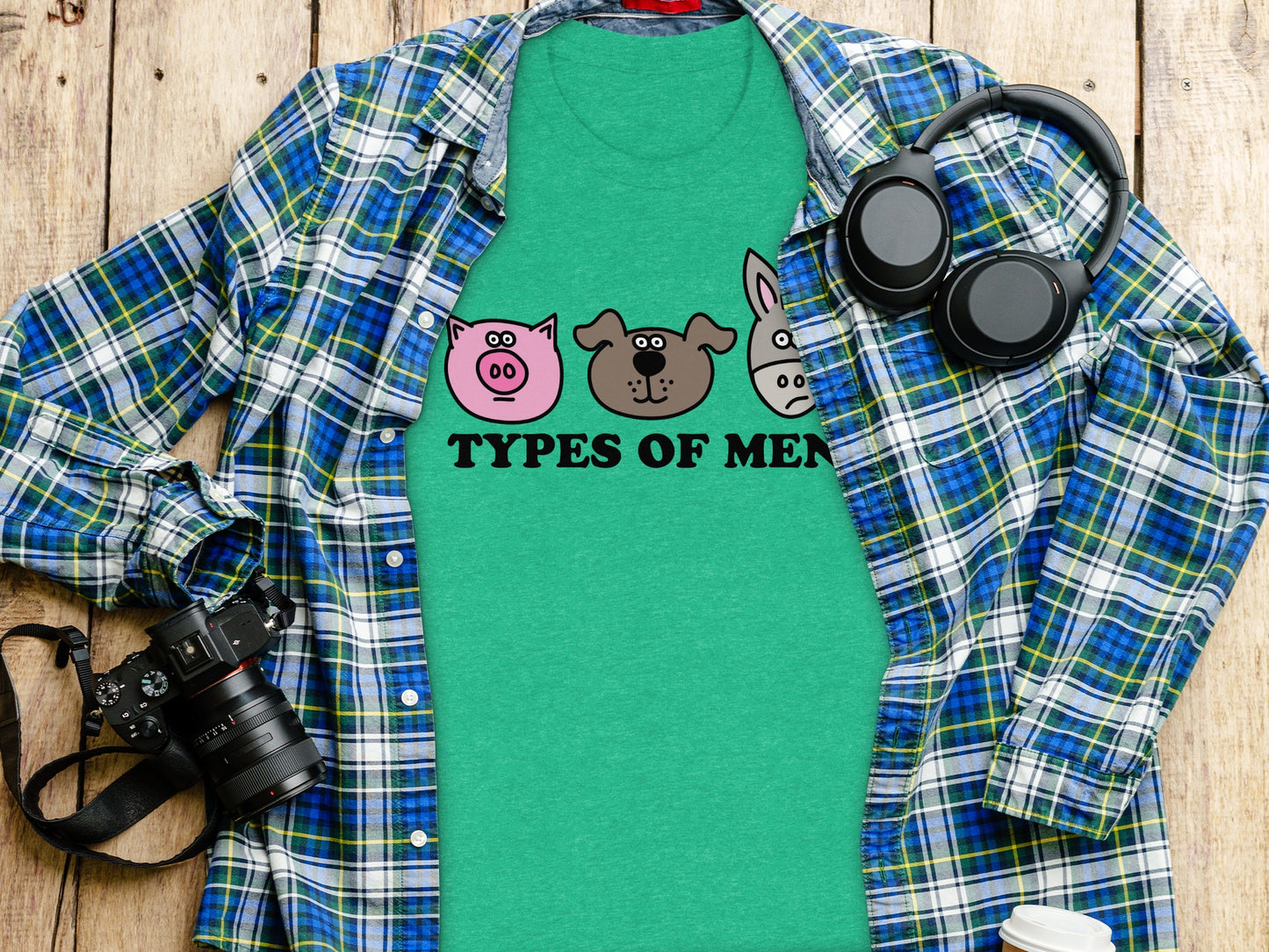 Funny Animal Themed Types Of Men Graphic T-shirt