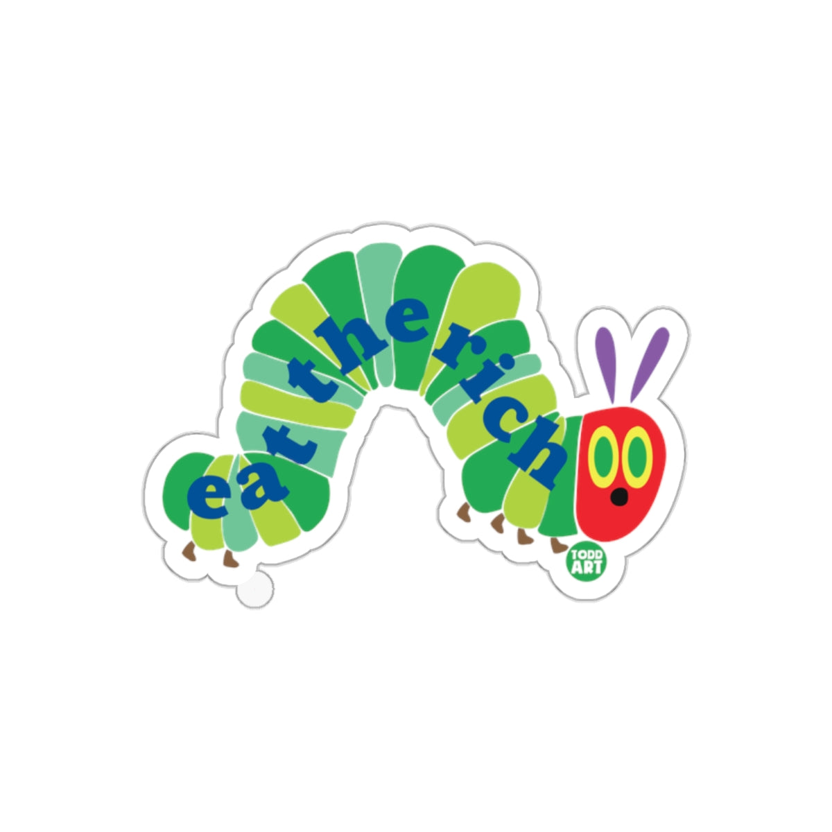 Eat The Rich Caterpillar Insect Illustration Stickers