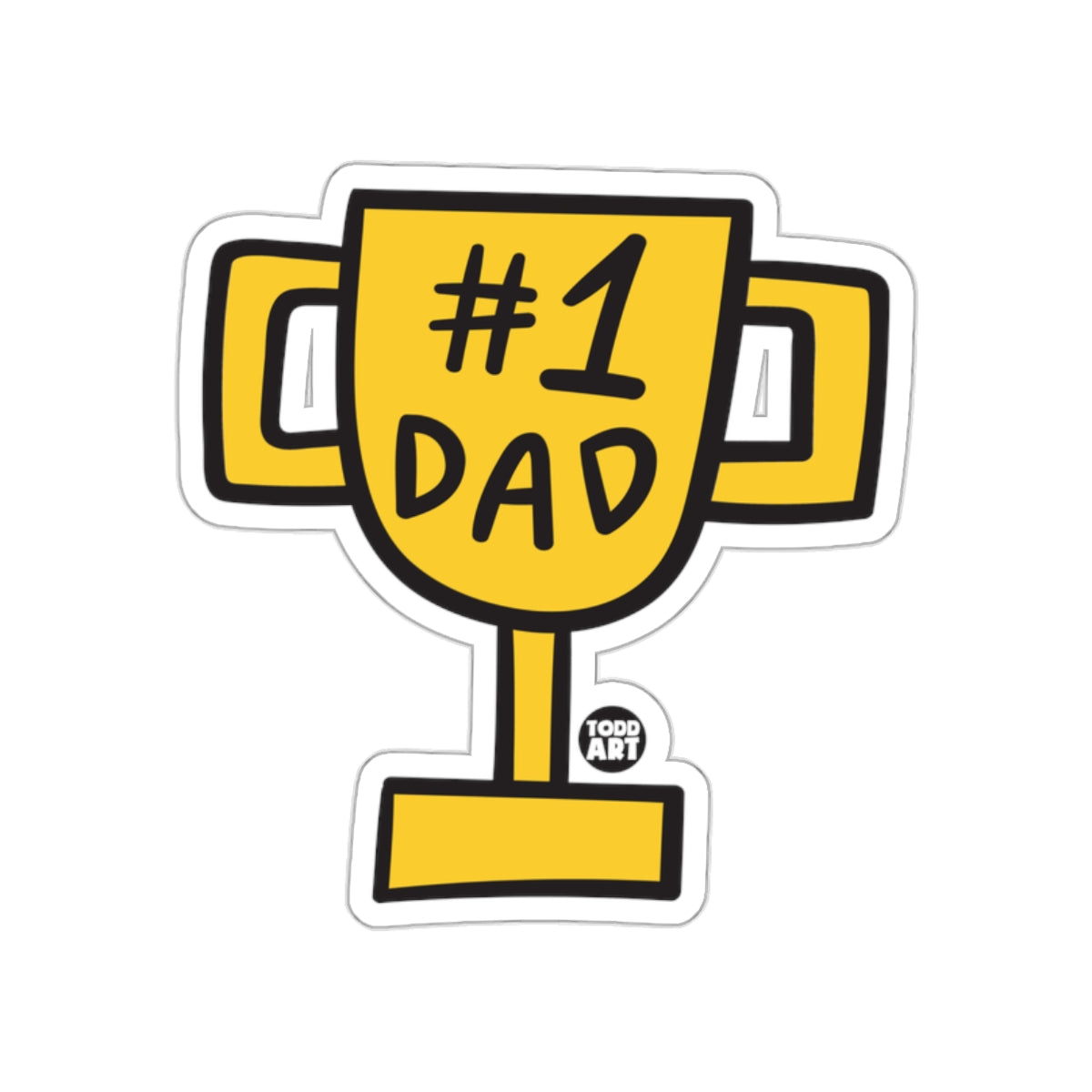 #1 Dad Trophy Sticker for Best Fathers Day Gift