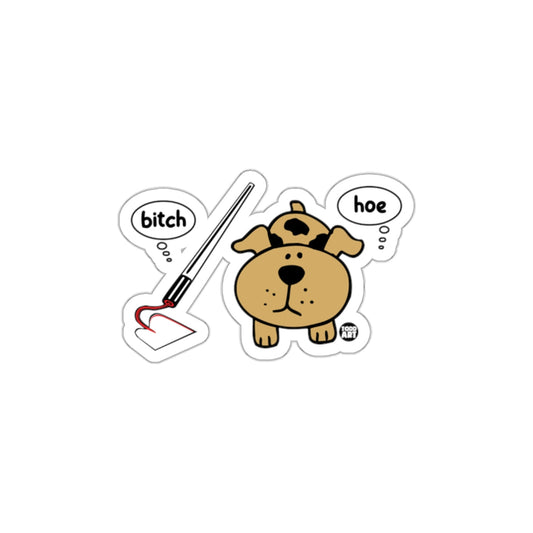 Funny Cartoon Dog with Speech Bubbles Sticker