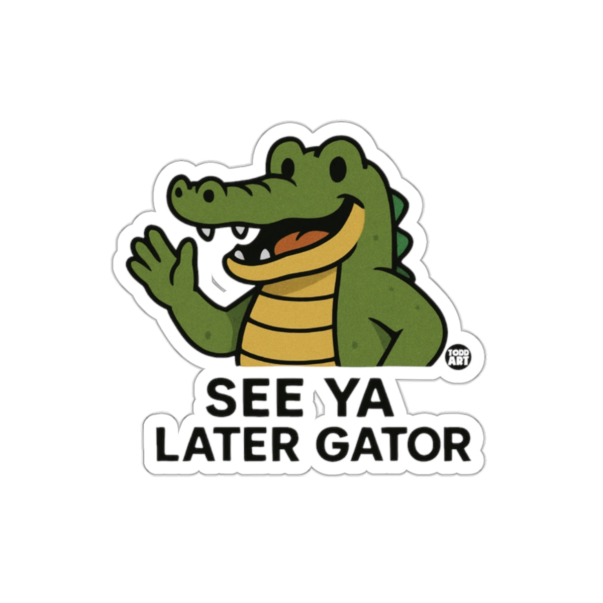 See Ya Later Gator Green Crocodile Waving Hand Stickers