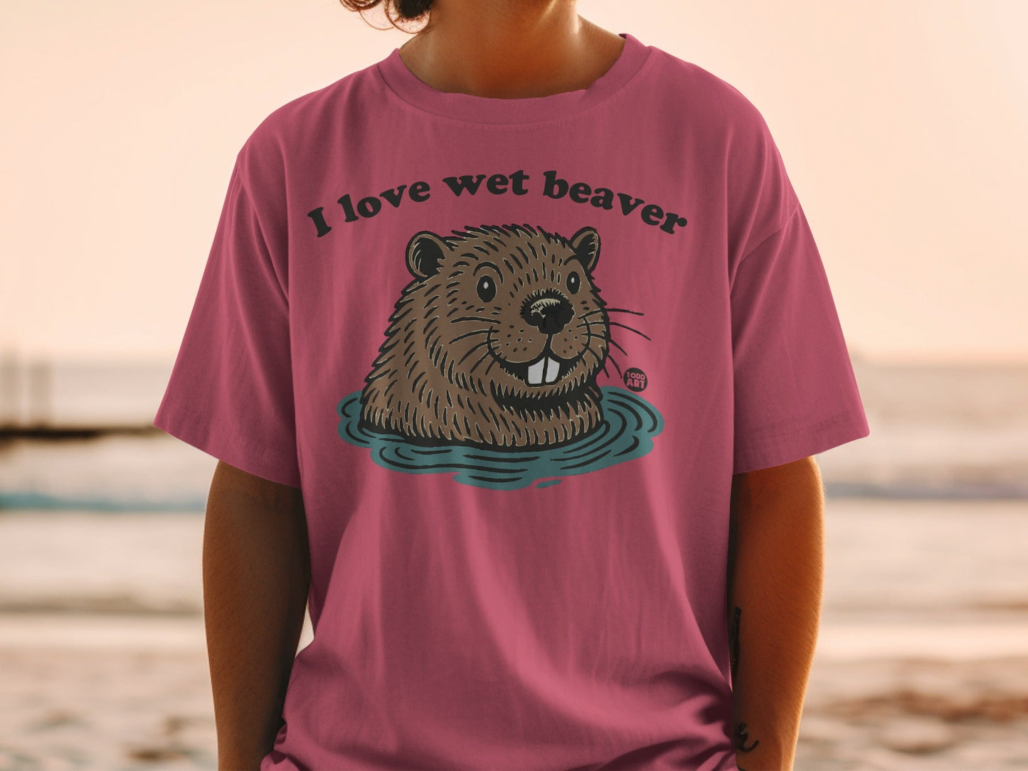 I Love Wet Beaver Cute Graphic Tee Shirt