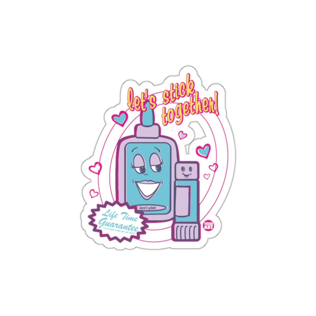 Let's Stick Together Cute Adhesive Cartoon Sticker