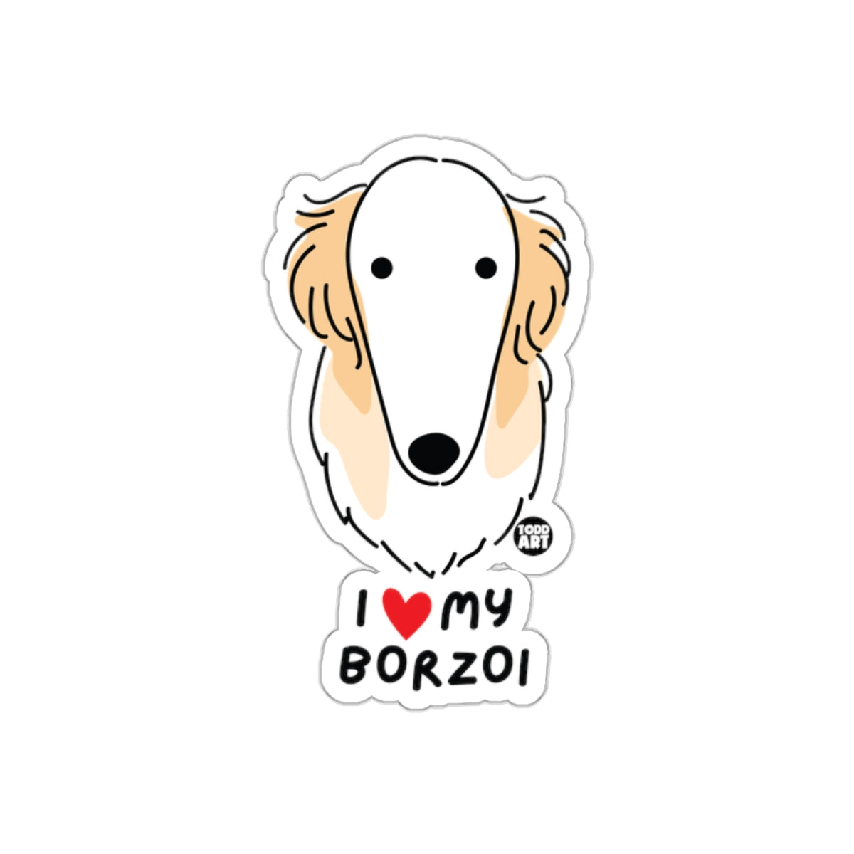 I Love My Borzoi Dog Breed Sticker for Pet Lovers