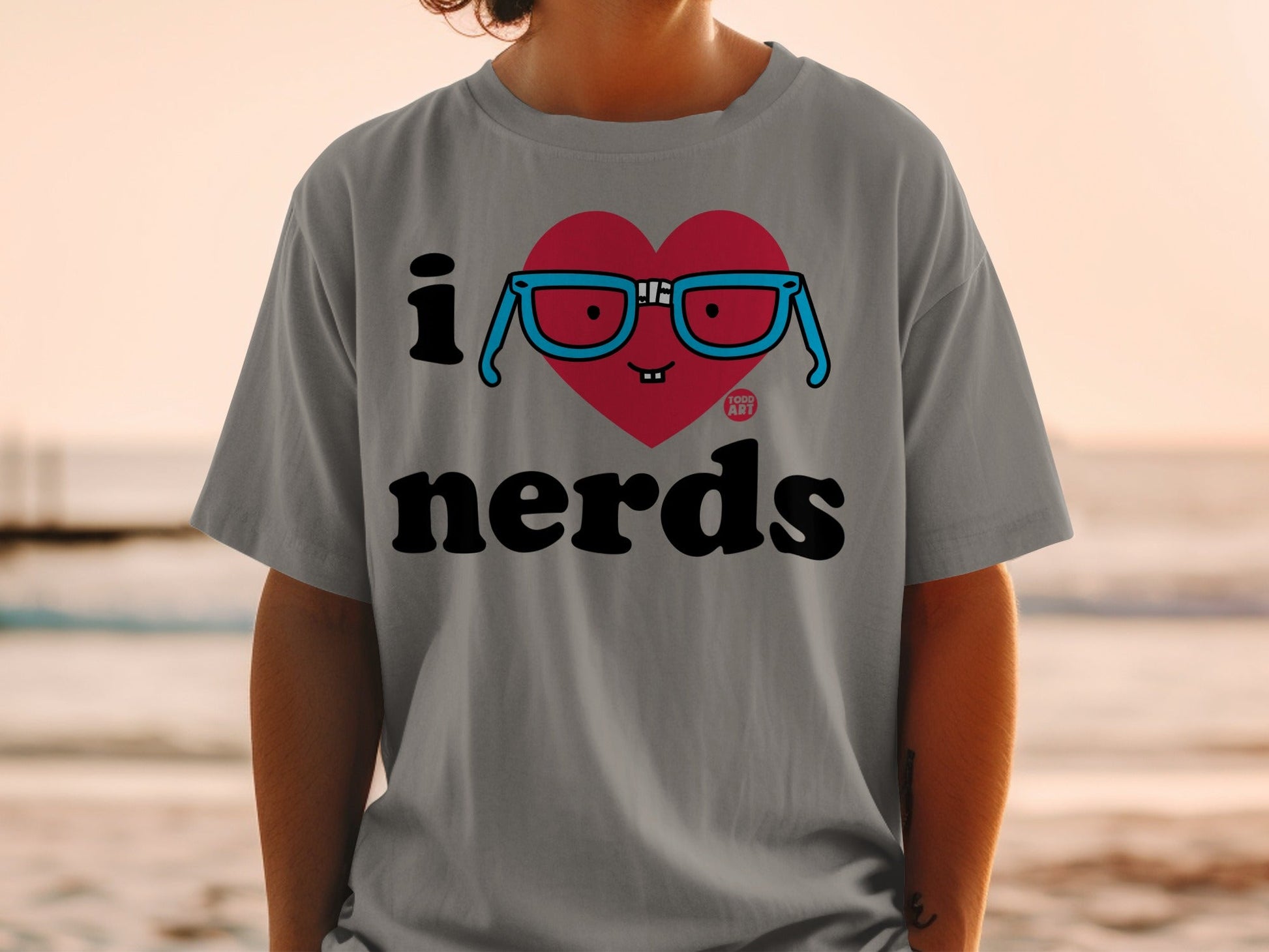 I Love Nerds Funny Graphic Tee Shirt