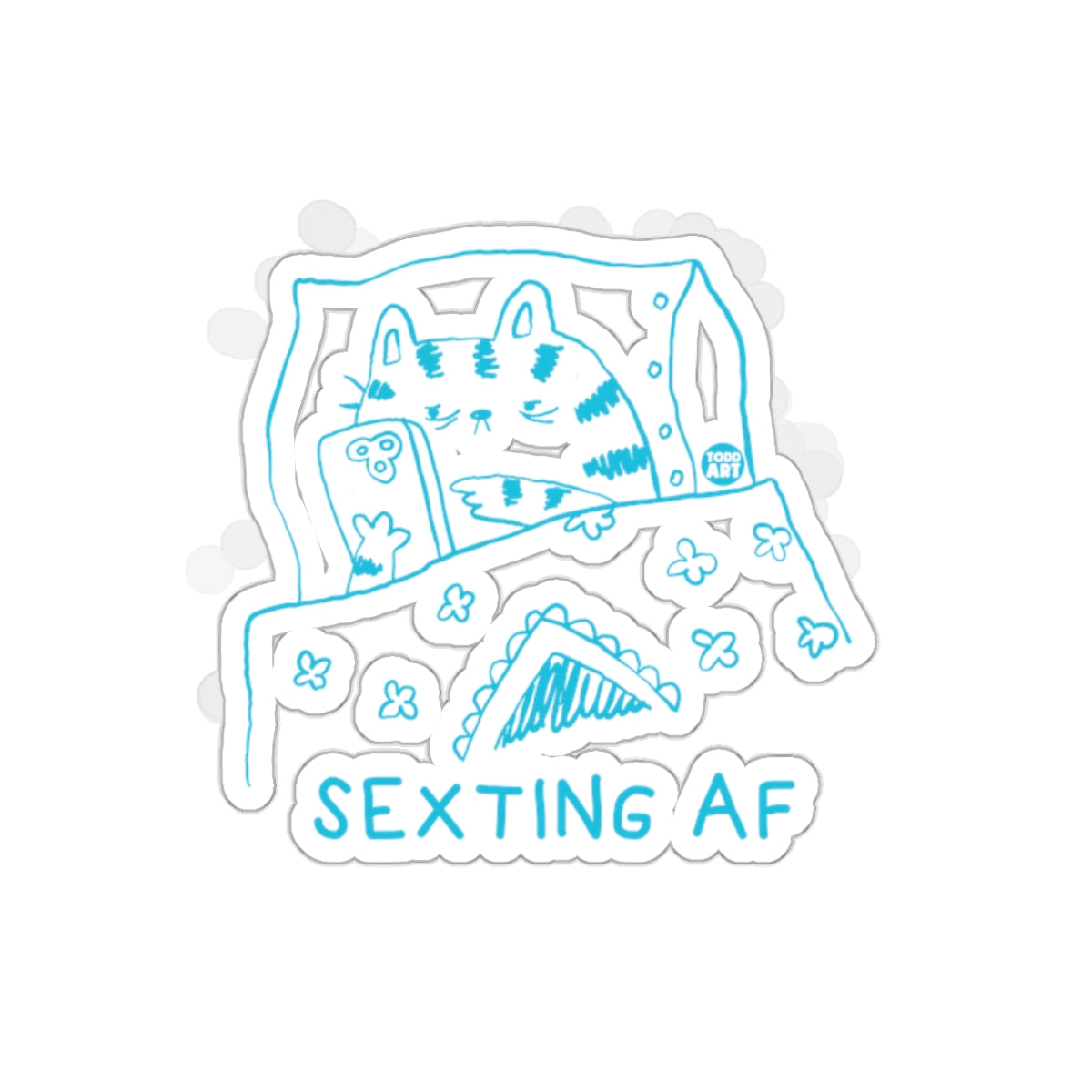 Sexting AF Cute Cat with Phone Sticker