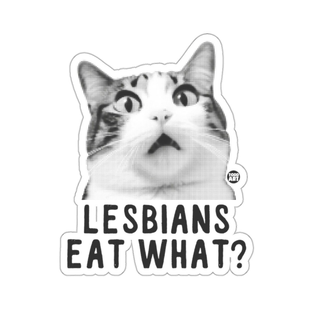 Surprised Cat Lesbians Eat What Question Sticker product type