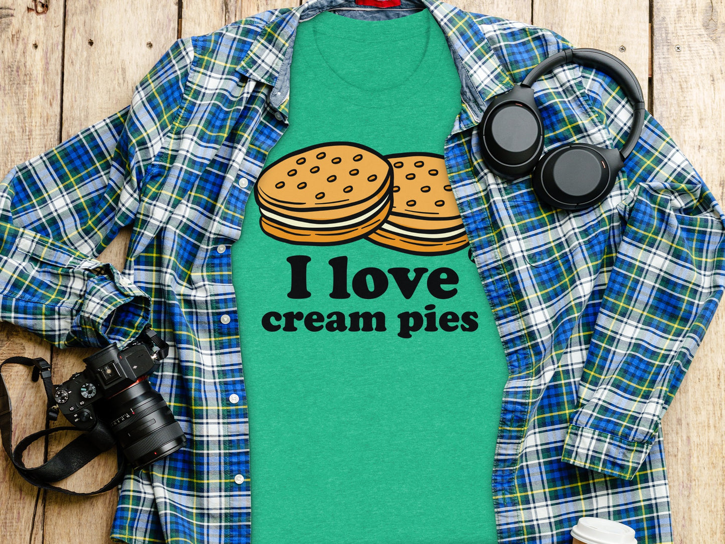 I Love Cream Pies Graphic Tee Shirt Fun Shirt