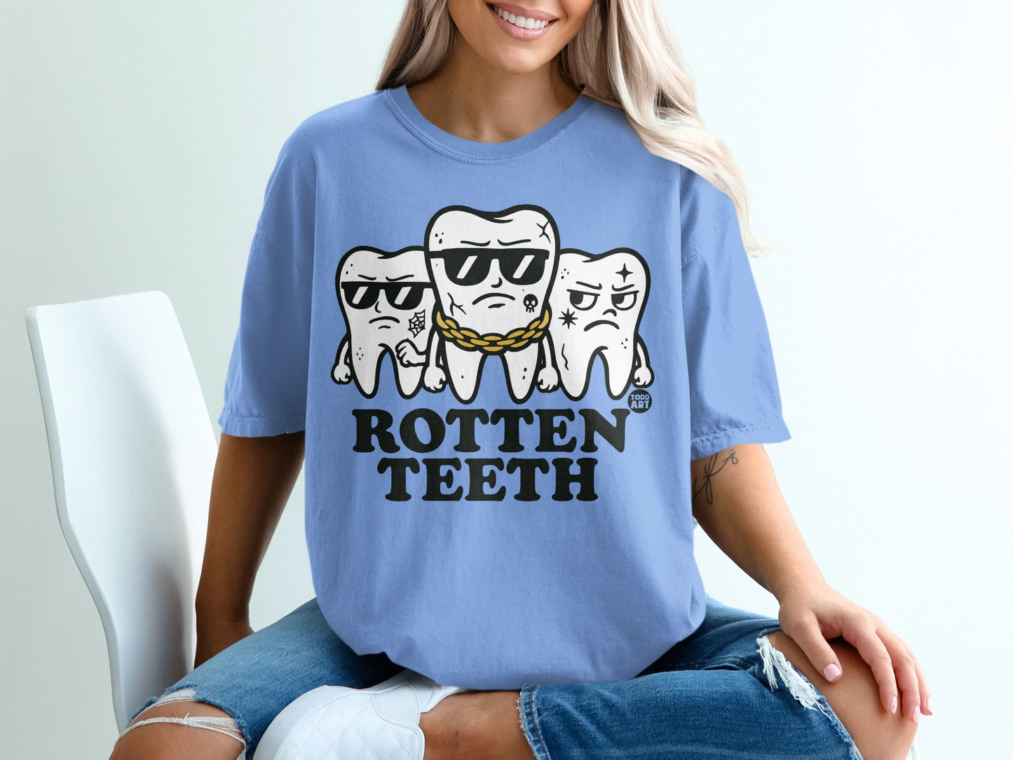 Todd Art Rotten Teeth Graphic Design Funny Tooth T-shirt product type