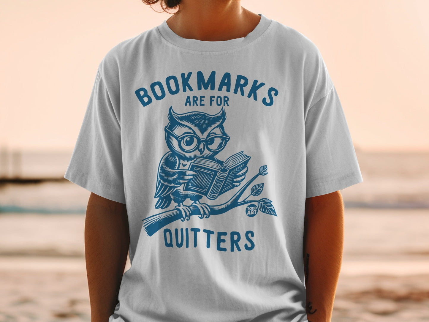 Bookmarks Are For Quitters Graphic White T-Shirt