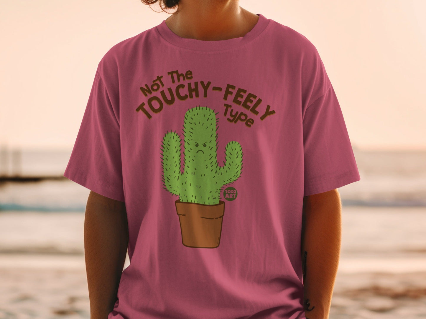 Not The Touchy Feely Type Cactus Graphic T-Shirt