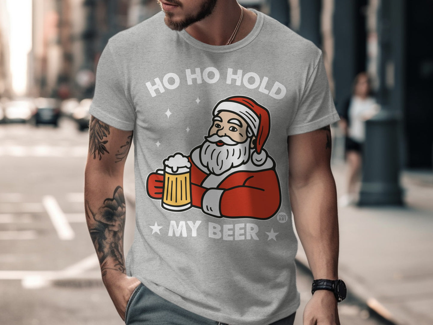 Ho Ho Hold My Beer Santa Claus T-Shirt