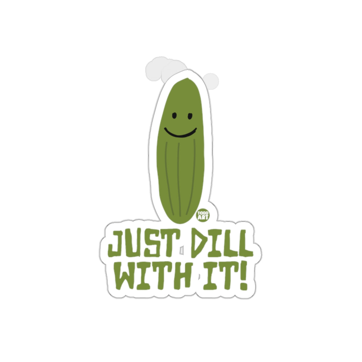 Just Dill With It Funny Pickle Cartoon Pun Art Stickers