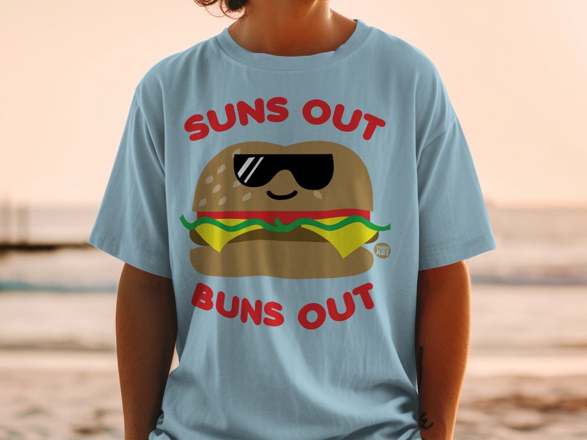 Suns Out Buns Out Hamburger Graphic T-Shirt