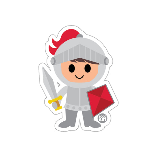 Cute Knight Cartoon Artwork with Sword and Shield Sticker
