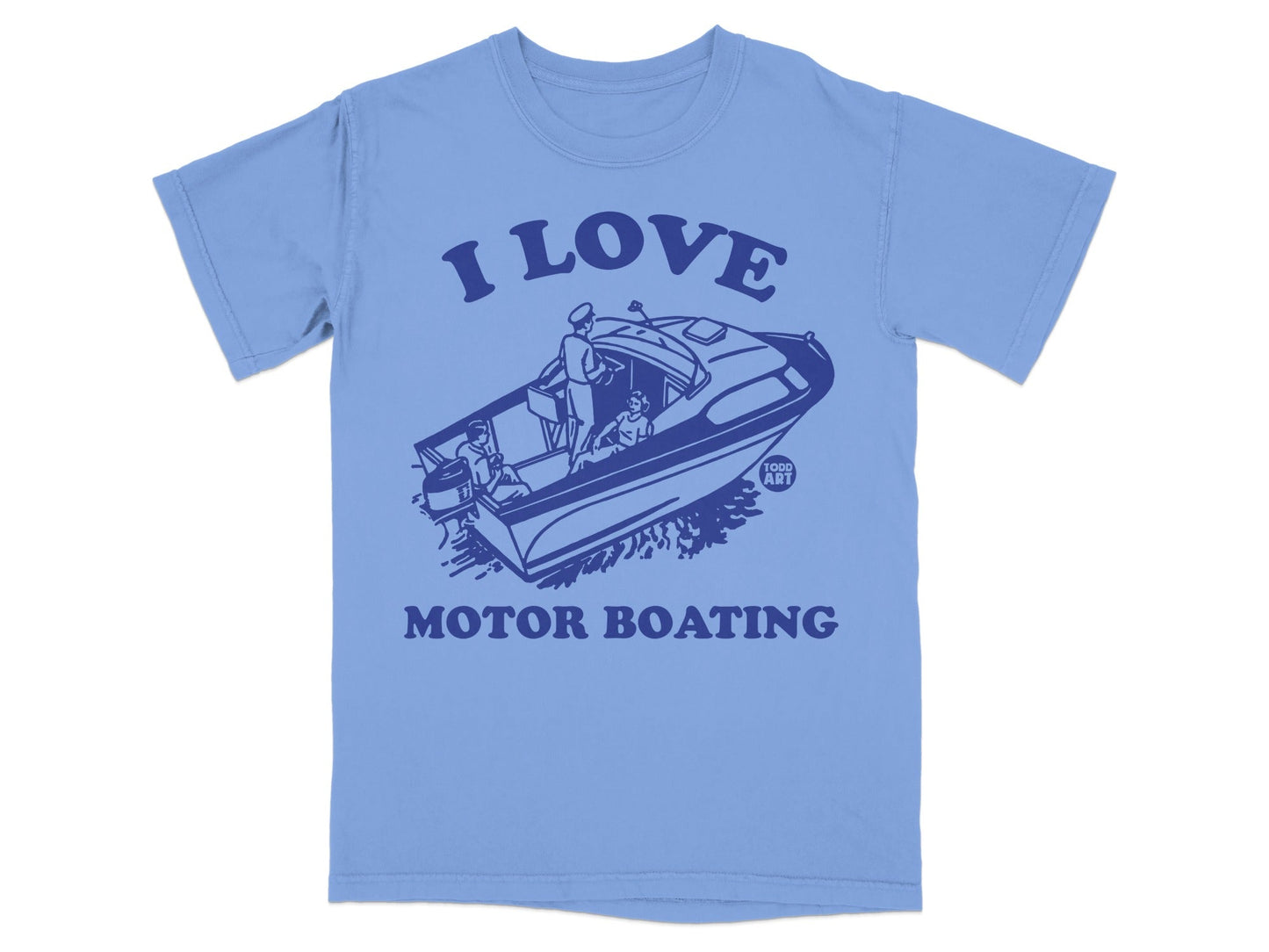 I Love Motor Boating Graphic T-Shirt Casual Tee