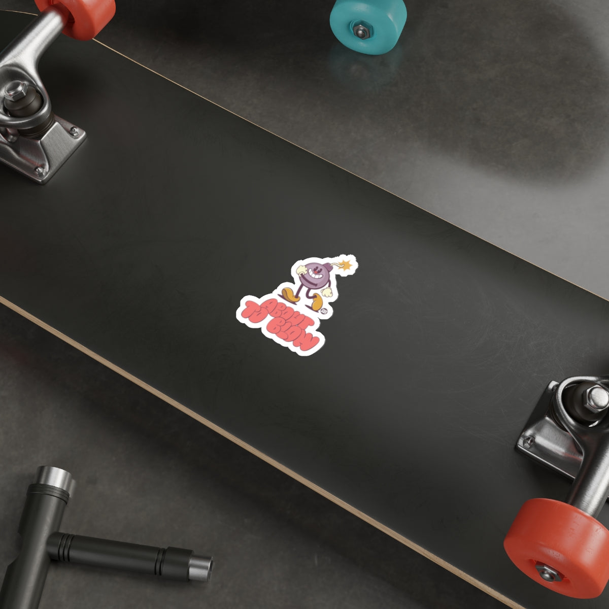 Colorful Skateboard with Cartoon Character Design