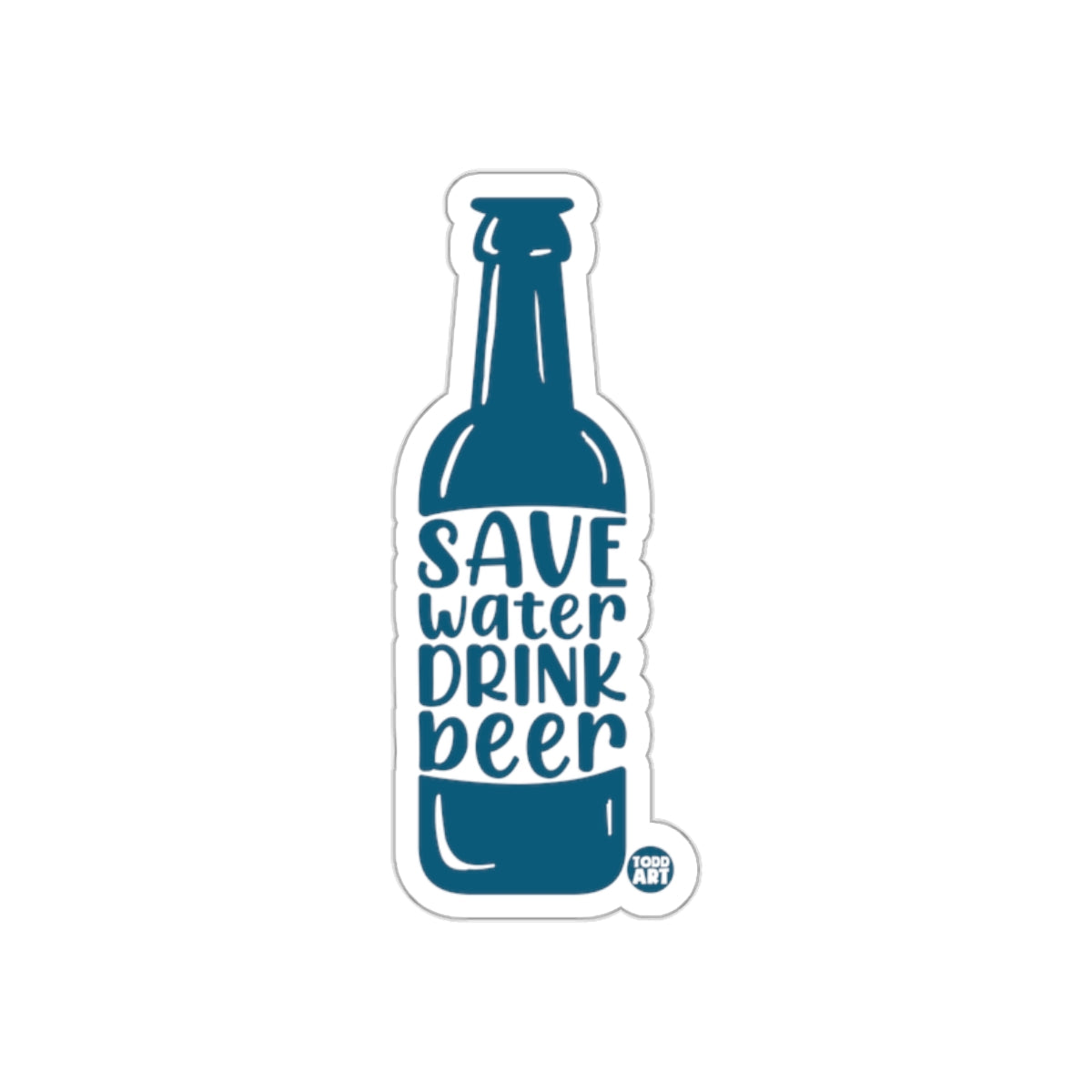 Save Water Drink Beer Bottle Shaped Sticker