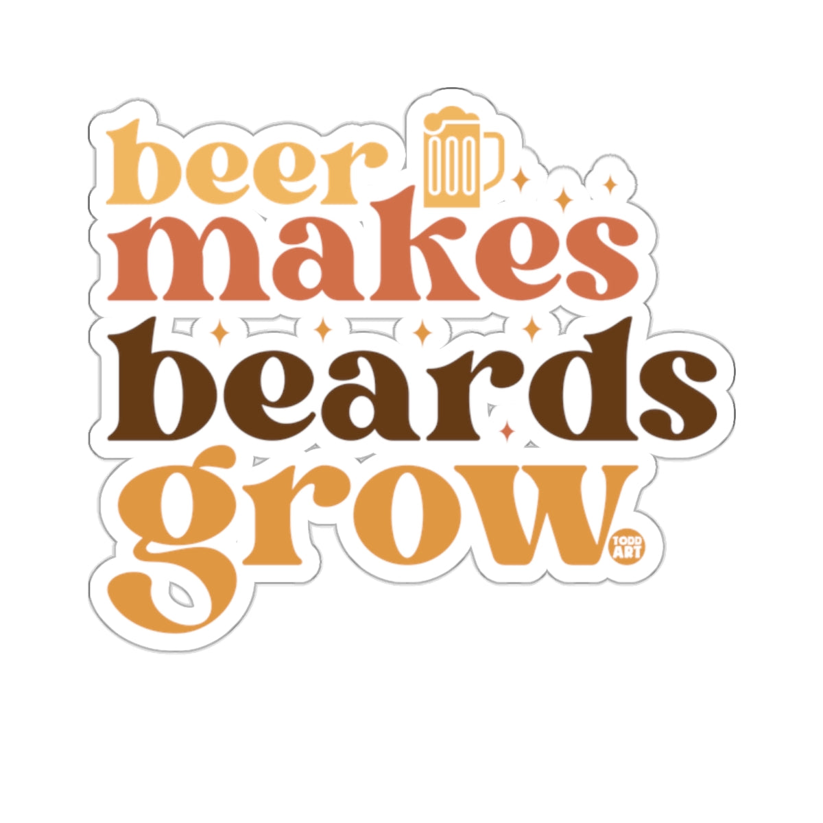 Beer Makes Beards Grow Retro Vintage Design 