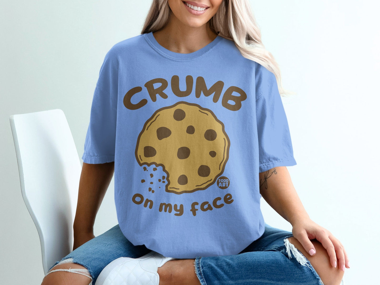 Crumb on My Face Cookie Graphic T-Shirt Fun Tee