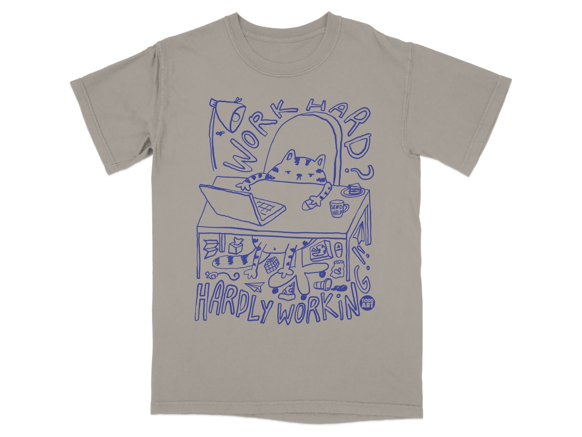 Work Hard Hardly Workin Cat Graphic T-Shirt product