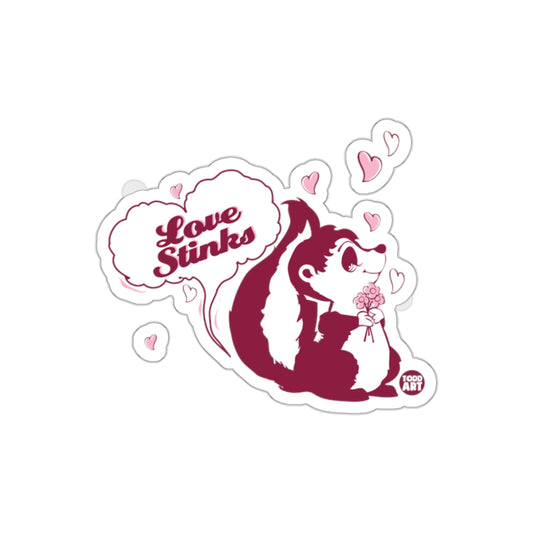 Love Stinks Cute Skunk With Hearts Design Sticker