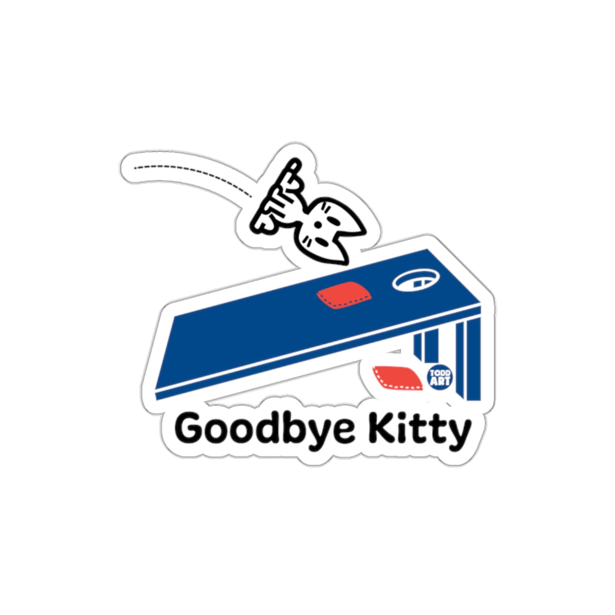 Goodbye Kitty Sticker for Humorous and Playful Decor