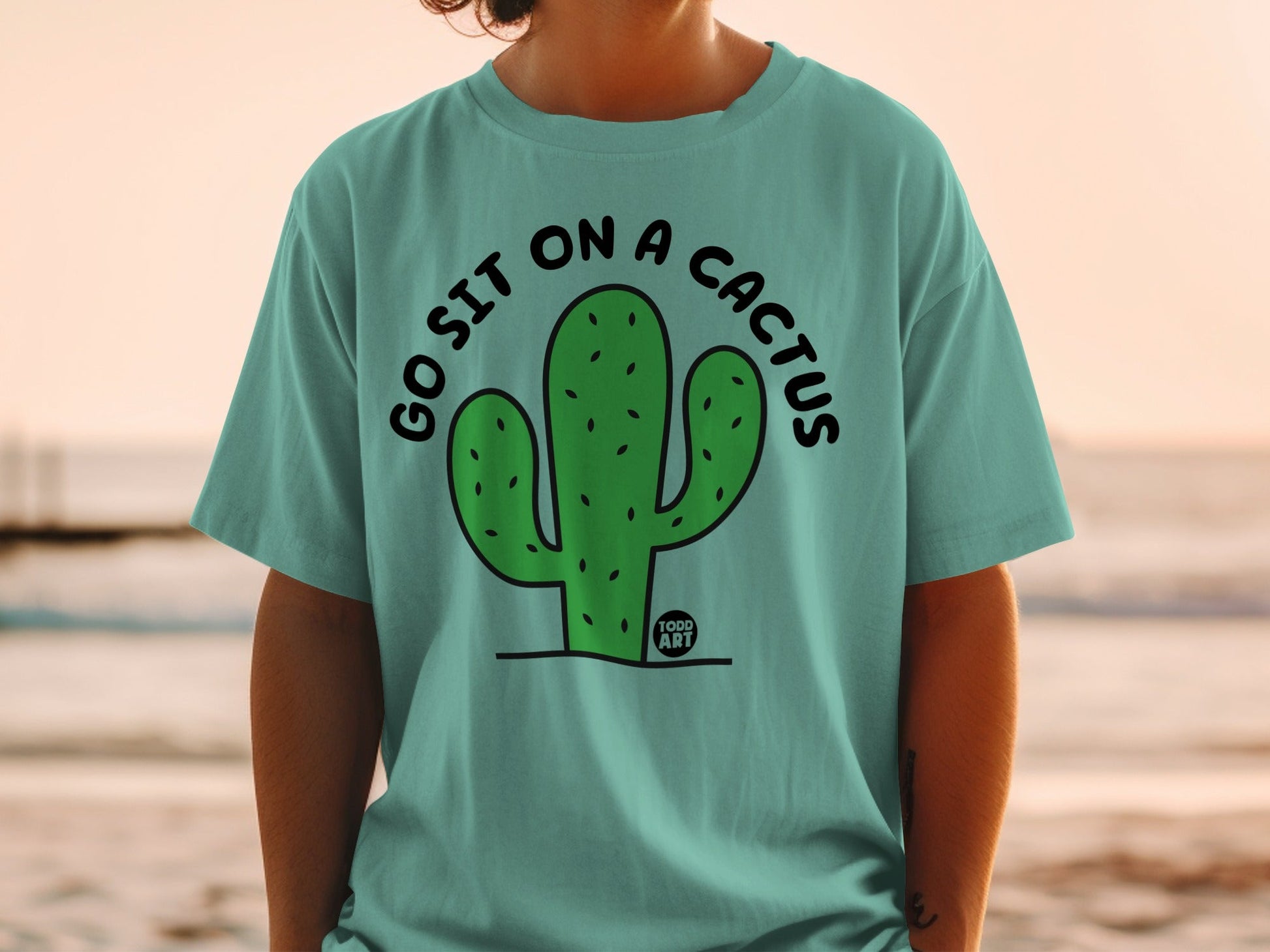 Go Sit On A Cactus Humorous Graphic T-Shirt