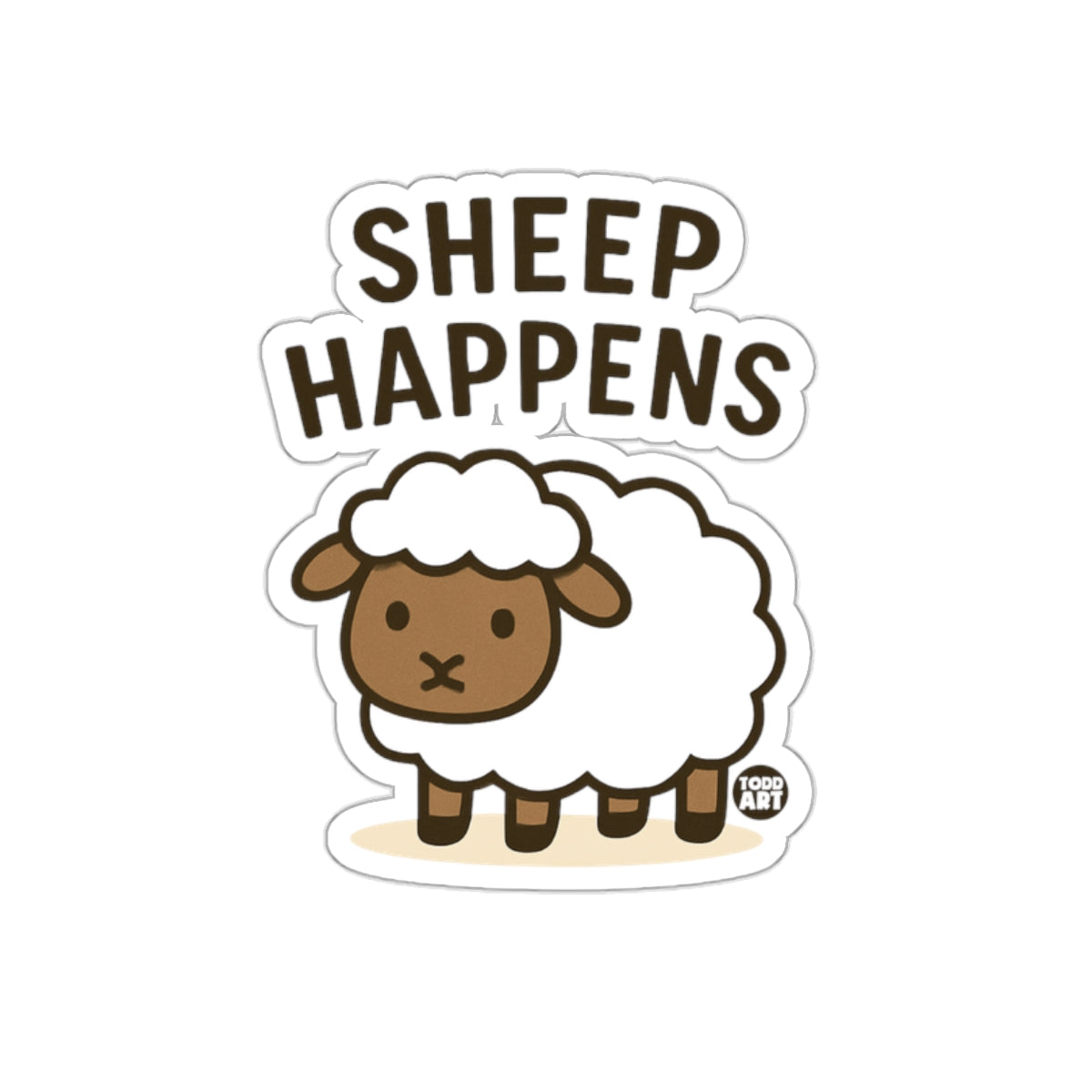 Sheep Happens Cute Cartoon Sheep Sticker Fun Design