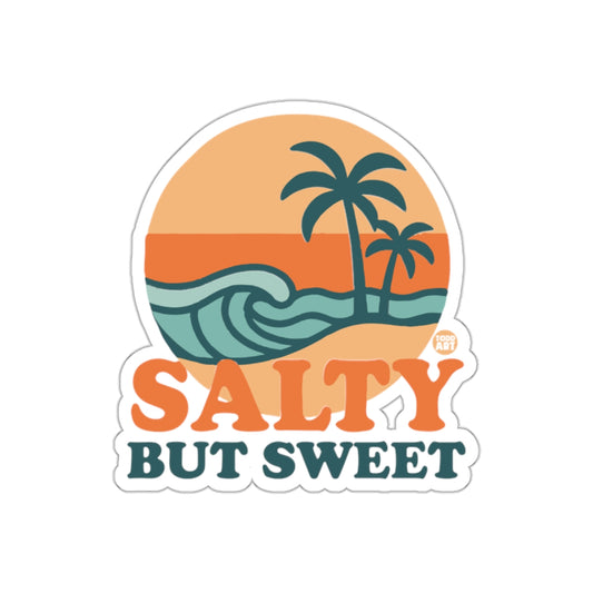 Salty But Sweet Beach Sunset Palm Trees Sticker