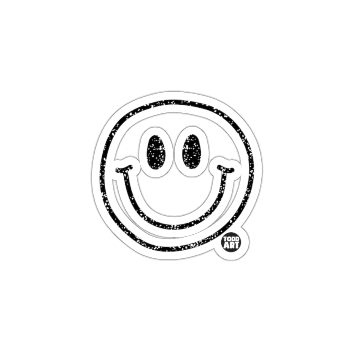 Smiley Face Distressed Graphic Todd Art Sticker