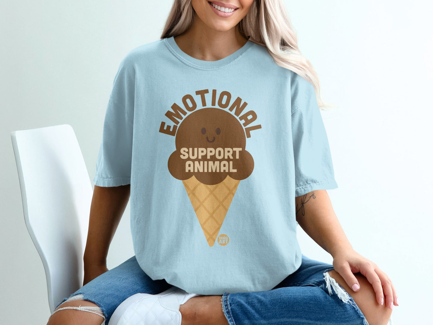 Emotional Support Animal Ice Cream Graphic T-Shirt
