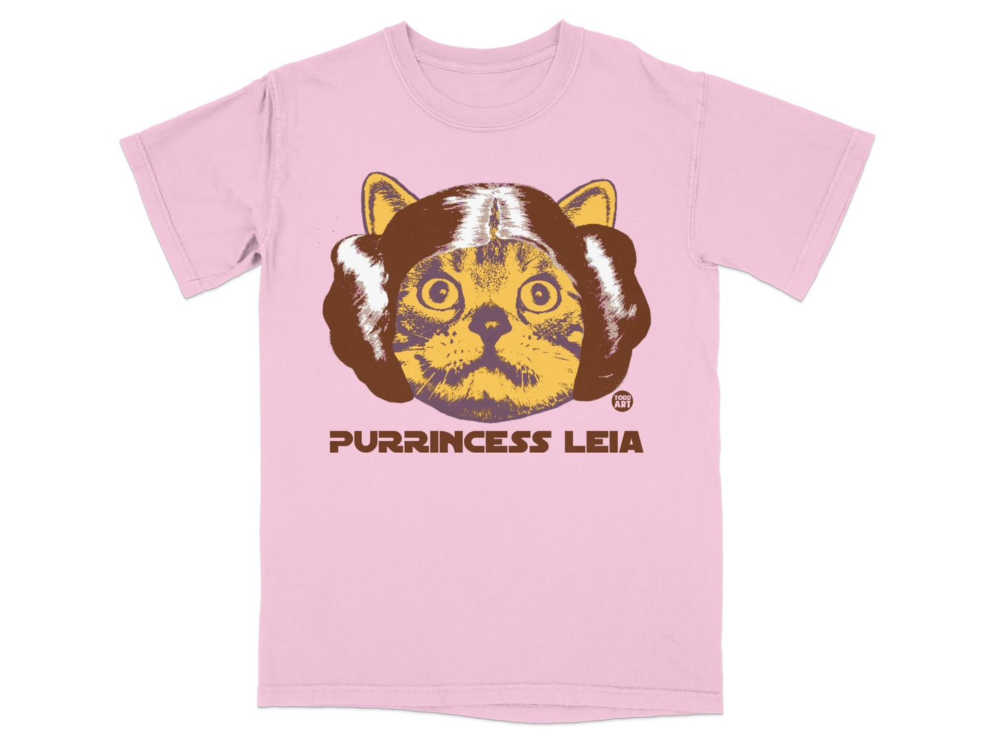 Purrincess Leia Cat Graphic Pink T-Shirt for Fans