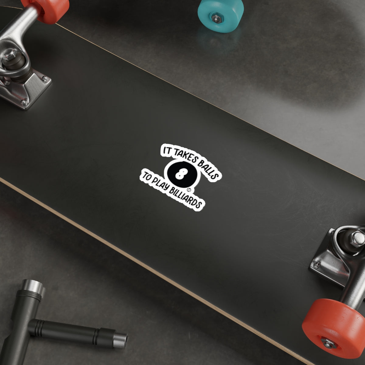 It Takes Balls To Play Billiards Eight Ball Design Stickers