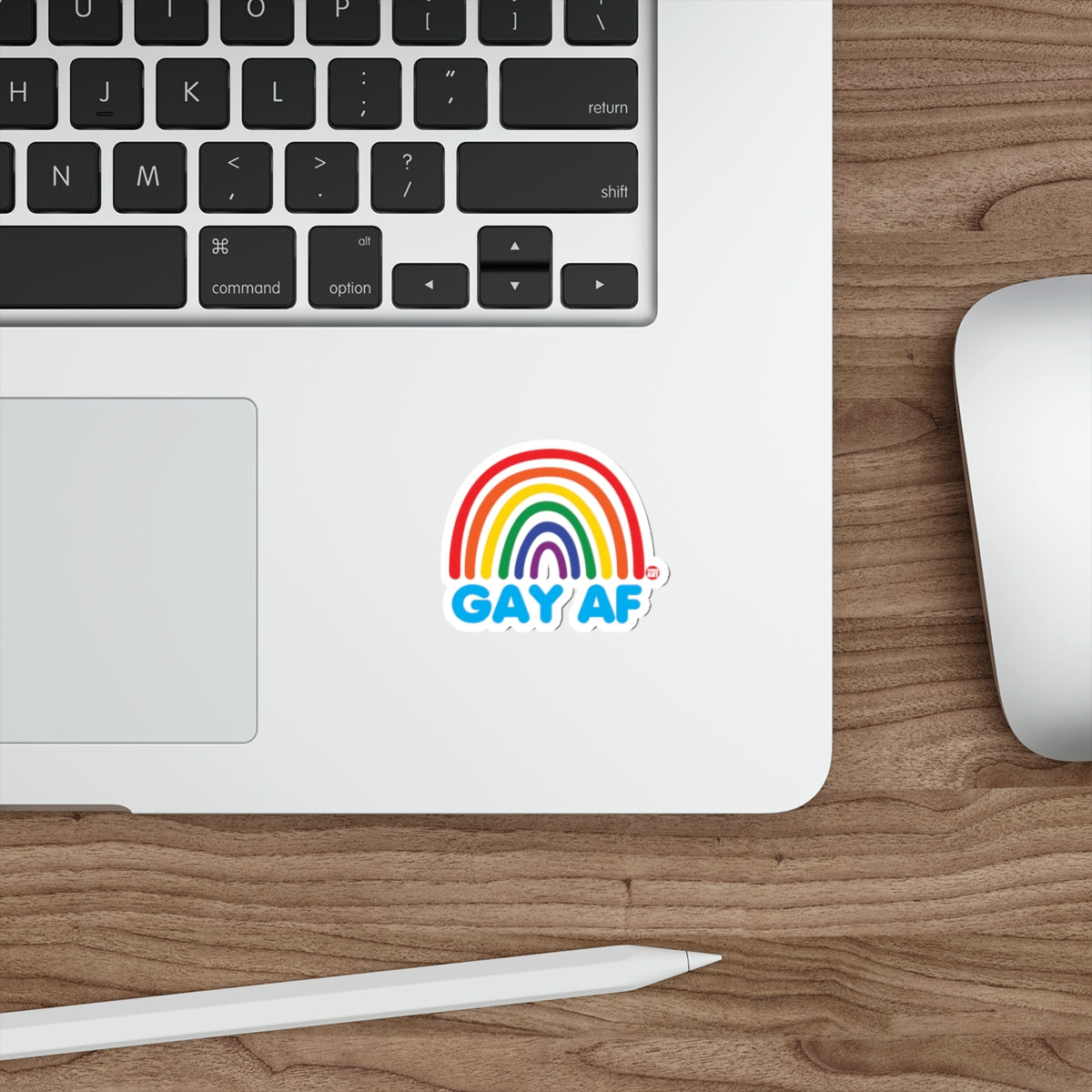 GAY AF Rainbow colorful text sticker product type