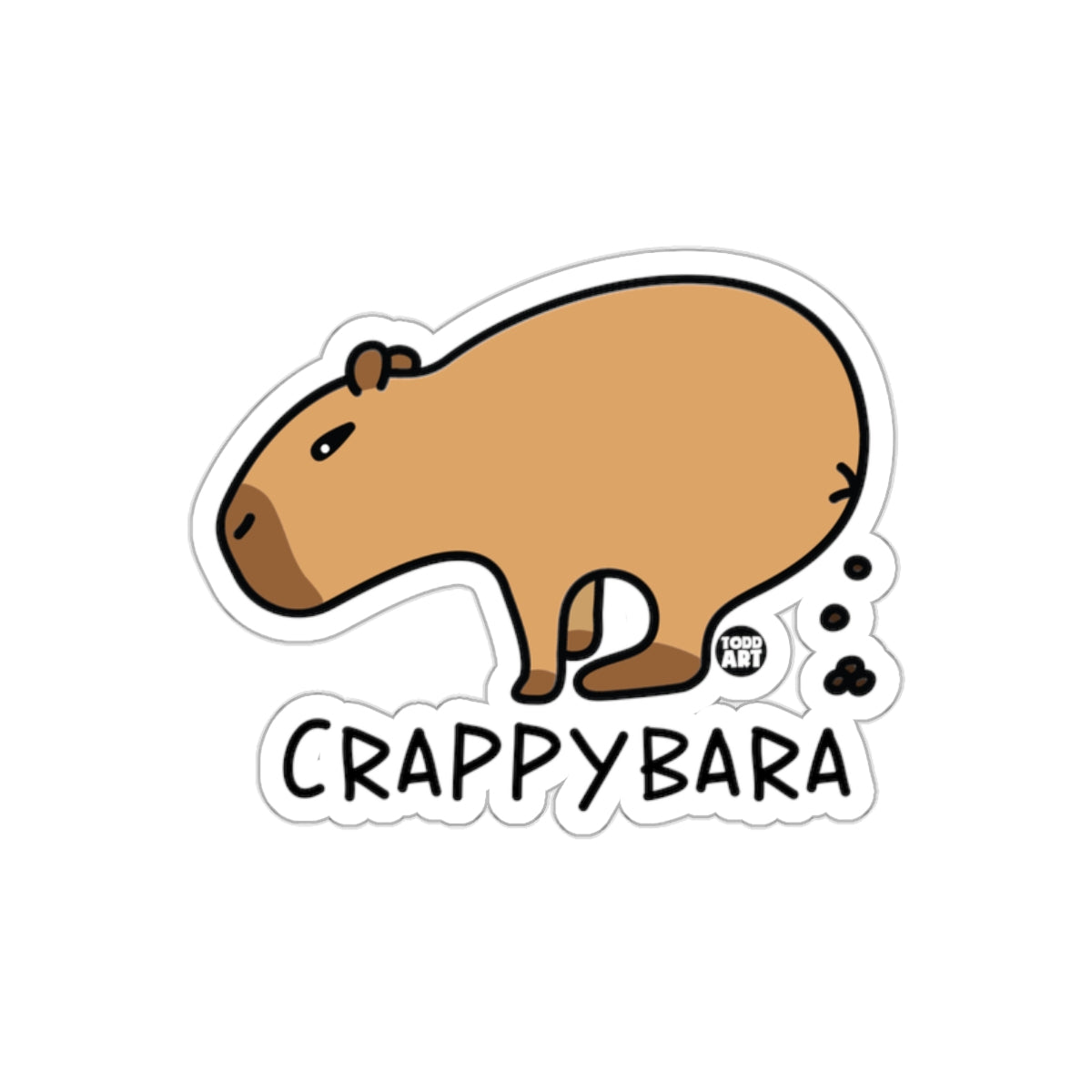 Crappybara Funny Animal Sticker for Laptops and Notebooks