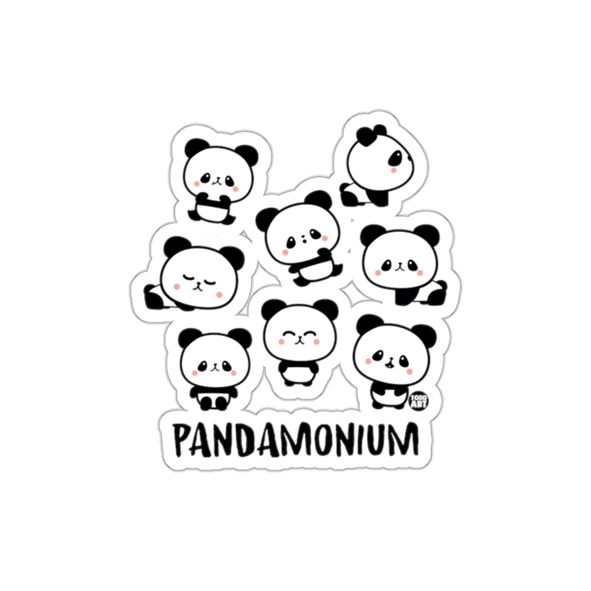Adorable Pandamonium Sticker with Cute Panda Designs