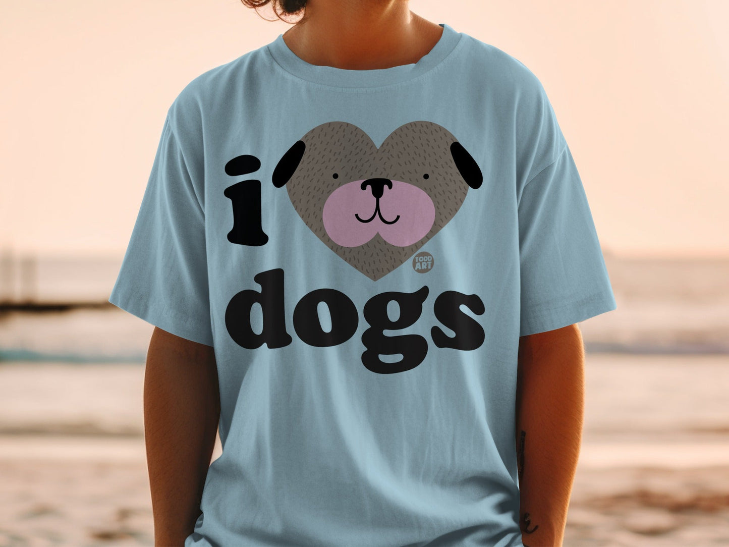I Love Dogs Cute Heart Face Graphic T-shirt Product